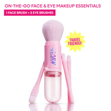 Nykaa Tools 4-in-1 Travel Friendly Mini Brush Set - Eye & Face Brush Kit - Soft Bristles