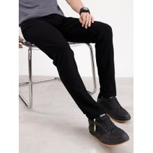 WROGN Solid Slim Tapered Fit Denim Jeans-Black