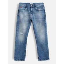WROGN Distressed Wash Anti Fit Jeans-Blue