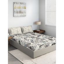 DDecor Live Beautiful, Cotton 1 Double Bedsheet With 2 Pillow Covers, 144 Tc, Grey