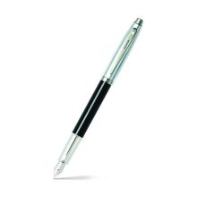 Sheaffer 9313 Gift 100 Fountain Pen - Black Barrel Brushed Chrome Cap with Chrome Plated Trim