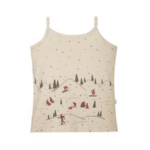 Plan B Xmas Print Girls Cotton Vest Beige