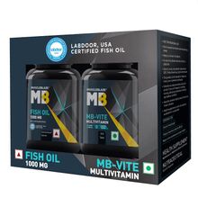 MuscleBlaze Mb-vite Multivitamin, 30 Tablets With Omega 3 Fish Oil 1000 Mg, 30 Fish Oil Capsules