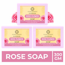 Ayusoul Ayurveda Handmade Rose Bath Soap (Pack of 3)