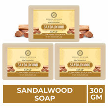 Ayusoul Ayurveda Handmade Sandalwood Bath Soap (Pack of 3)