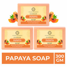 Ayusoul Ayurveda Handmade Papaya Bath Soap (Pack of 3)