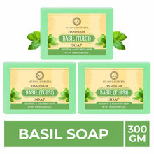 Ayusoul Ayurveda Handmade Basil Bath Soap (Pack of 3)