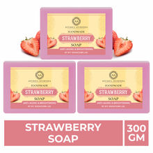 Ayusoul Ayurveda Handmade Strawberry Bath Soap (Pack of 3)