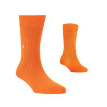 SockSoho Tangy Crew Socks - Orange (Free Size)