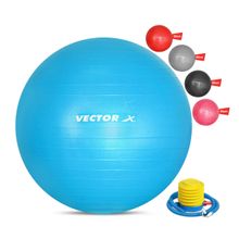 Vector X Exercise Ball - Professional Grade Anti-Burst Ball Yoga Fitness 65Cm Blue
