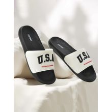 Cantabil Casual Sliders For Men With Cushioned Insole - White