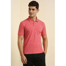 Allen Solly Men Coral Print Polo Neck T-Shirt