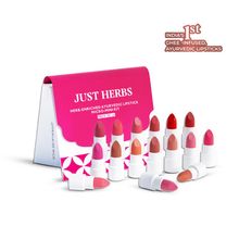 Just Herbs Ayurvedic Lipstick Kit, Matte Finish, Long-lasting & Weightless - Pack of 16