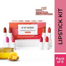 Just Herbs Ayurvedic Lipstick Micro-Mini Kit - Kit Of 8