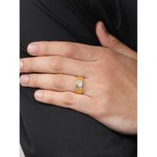 Zavya Golden Embrace 925 Sterling Silver Couple Ring with Sparkling CZ