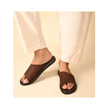 SKO Men Pefki Brown Suede Slippers For Men