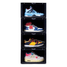 Story@Home Sneaker Box Plastic Shoe Rack (Black, 4 Shelves)