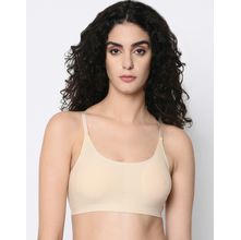 Da Intimo Beige Lightly Padded Wirefree High Coverage Bralette