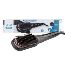 VEGA Black Shine Hair Straightener Brush for Women with 16 Temperature Settings, (VHSB-04)