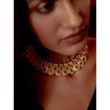 ZARIIN Green Gold Plated Handcrafted Choker Necklace
