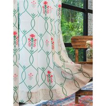 Urban Space Cotton Window Curtains 5 Ft With Eyelets & Tieback 2 Pieces