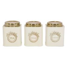 Living With Elan Dreamer Tea, Sugar and Coffee Stsinless steel 500 ml Set of 3 Canister-Ivory