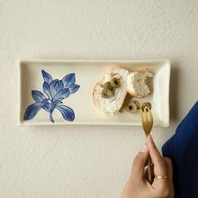 Ellementry Magnolia Ceramic Serving Platter for Snacks