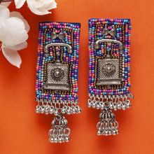 Moedbuille Handcrafted Multi Filigree Work Afghan Antique Design Brass Plated Oxidised Jhumkas