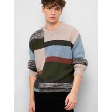 The Souled Store Multi-Color Nautical Hues Men Oversized Sweater