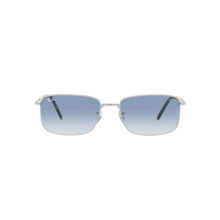 Ray-Ban Silver Sunglasses 0Rb3717 - Rectangle - Silver Frame - Blue Lens (60)