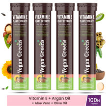 Vegan Greens Plant Based Vitamin E Sunflower, Aloe Vera, Olive, Argan Oil Effervescent Tabs - Orange