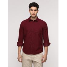 Crocodile Full Sleeve Sport Red Shirt In Corduroy for Bold Style