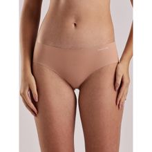 Calvin Klein Mid Rise Solid Beige Seamless Hipster