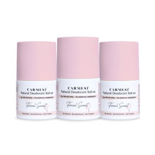 Carmesi Natural Underarms Roll On Deodorant For Women - Floral Sunset - Pack Of 3