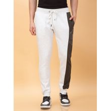 Being Human Men Beige Cotton Blend Colorblock Tapered Track Pant