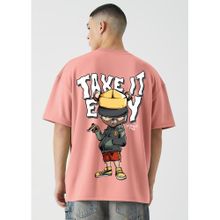 PRONK Chill Dude Men Oversized Printed T-Shirt