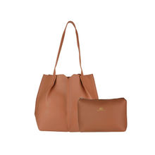 Gio Collection Women's Brown Solid Tote Bag