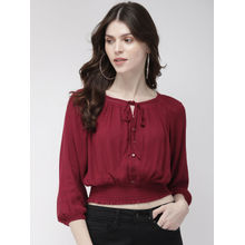 Twenty Dresses By Nykaa Fashion On A Style Ride Maroon Top