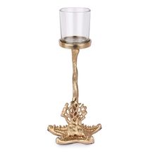 Manor House House Gold Starfish Nautical Candle Holder 12 inches Gold Finish