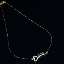 PANASH Gold-Plated Black White Cz-Studded Beaded Mangalsutra