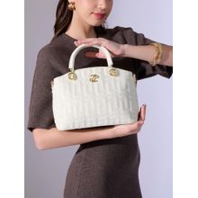 Lavie Signature Quilt Tinian Women Satchel Bag with Detachable Strap - Off White (S)