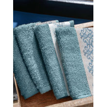 Maspar Blue Cotton Soft & Absorbent Anti-Odor Face Towels (Pack of 4) (M)