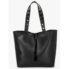 Yelloe Black Tote Bag With Embellished Handle Black Hand Held Bag