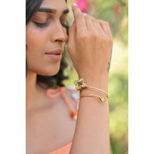 Lulu & Dorro Women White Twin Clover Cuff Bracelet