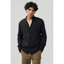 TERRA LUNA Black Hunt Linen Casual Shirt
