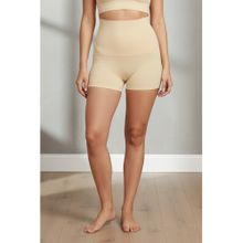 Zivame Everyday Shaping Cotton Midwaist Seamless Boyshort Panty - Skin