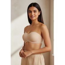 Zivame Innovation Padded Non Wired 3/4Th Coverage Strapless Bra - Roebuck - Nude