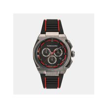 Ferragamo Men Black Chronograph Silicone Watch Sfk200323 (M)