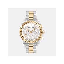 Ferragamo Men White and Silver Chronograph Stainless Steel Watch Sfkz00523 (M)