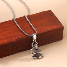 VIRAASI Men Silver-Plated Hanuman Idol Religious Pendant Chain